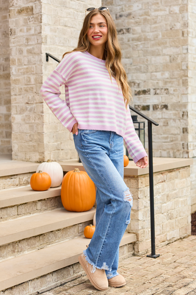 Lavender Lane Striped Sweater