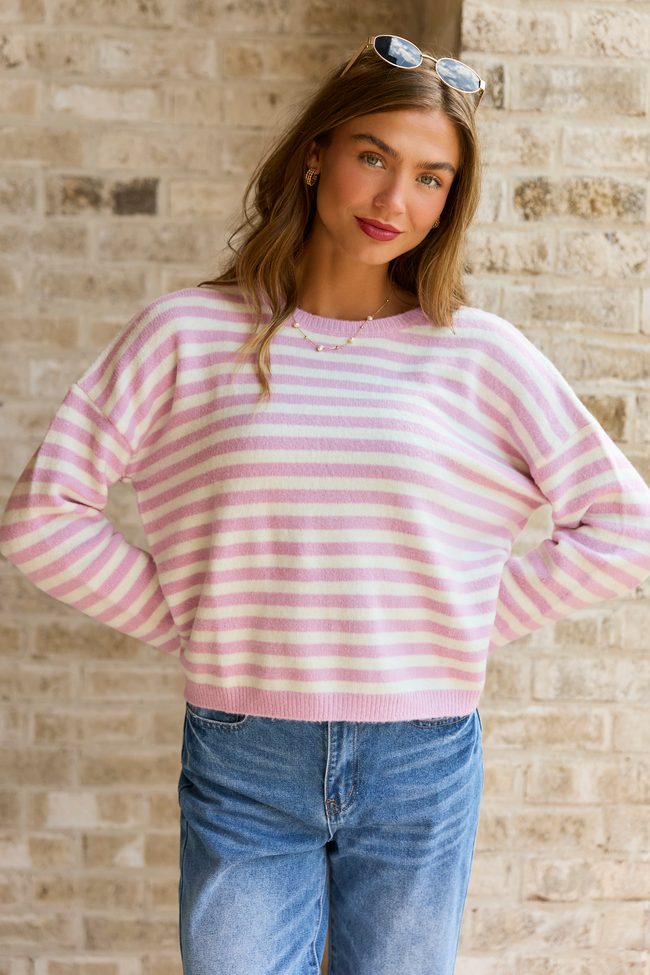 Lavender Lane Striped Sweater