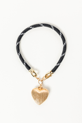 Lea Black Puff Heart Bracelet FINAL SALE