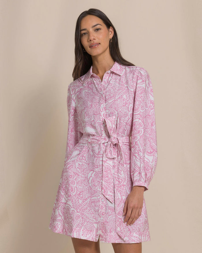 The front view of the Southern Tide Leanna Printed Mini Dress by Southern Tide - Rivera Rose