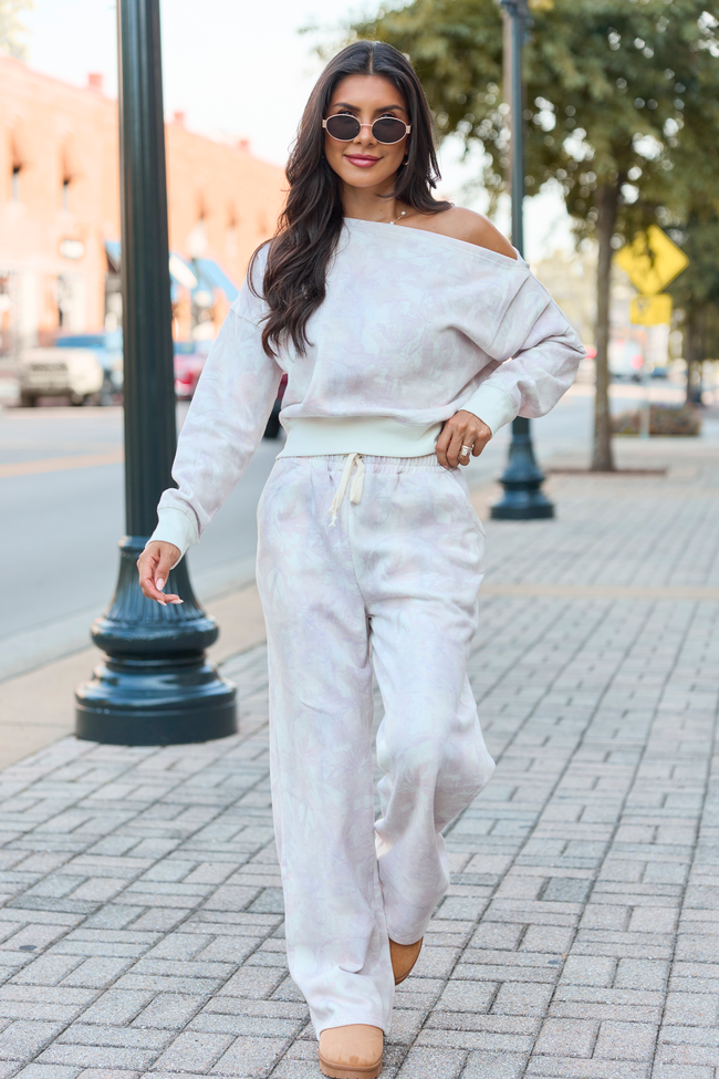 Learn As You Go Camo Off The Shoulder Fleece Sweatshirt