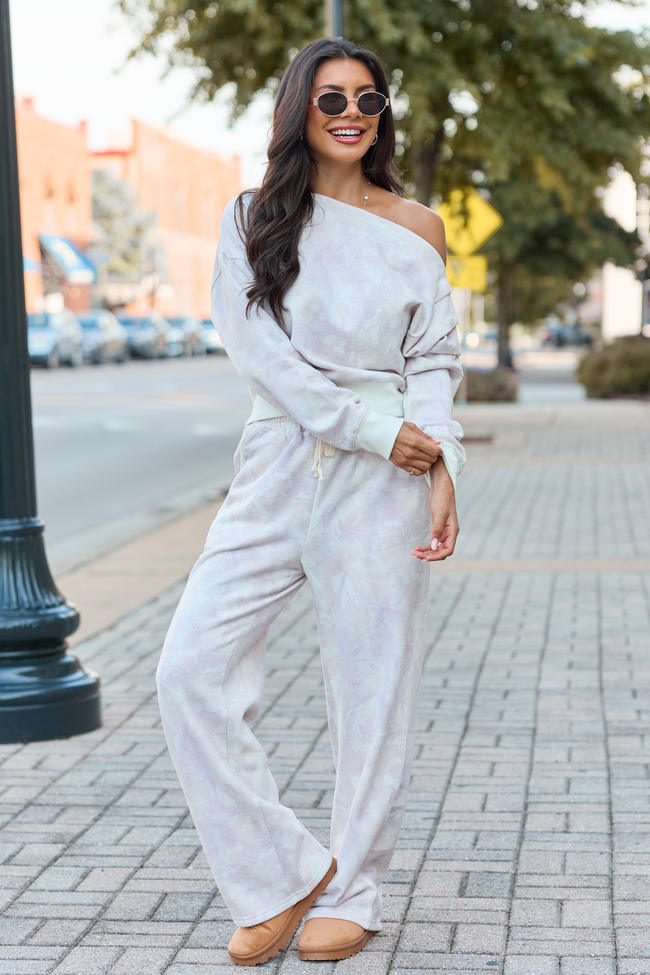 Learn As You Go Camo Off The Shoulder Fleece Sweatshirt