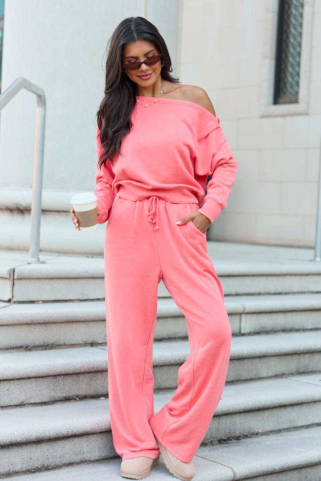 Learn As You Go Coral Sweatpants