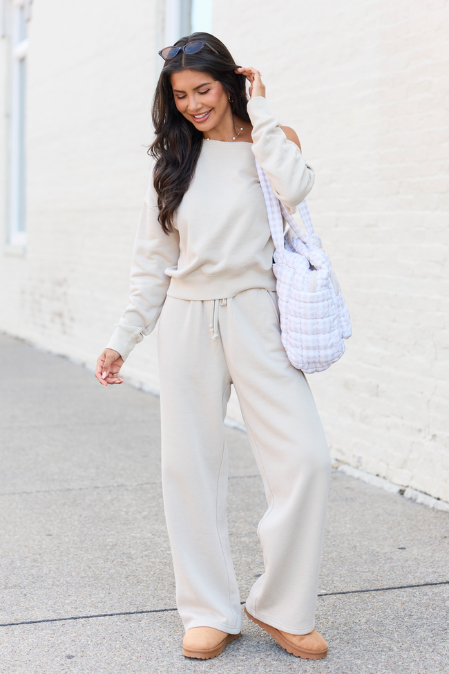 Learn As You Go Taupe Sweatpants