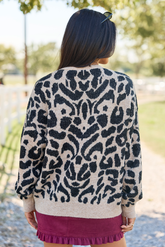 Leopard Refined Front Tie Cardigan