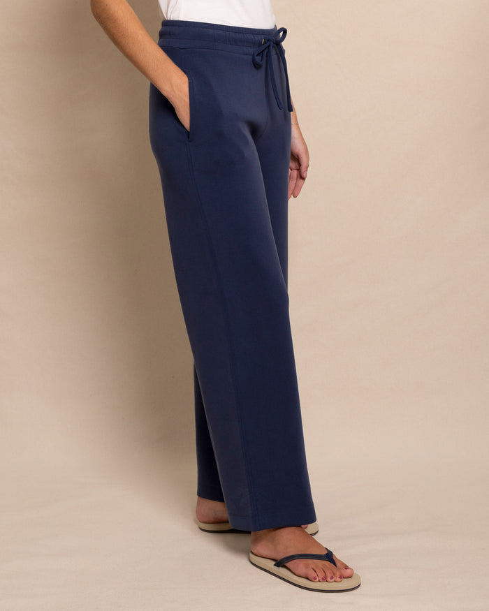 The side view of the Southern Tide Levitt Lounge Pant by Southern Tide - Dress Blue