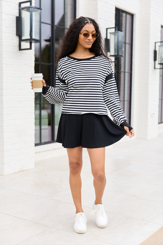Libby Black Knit Fold Over Skort FINAL SALE
