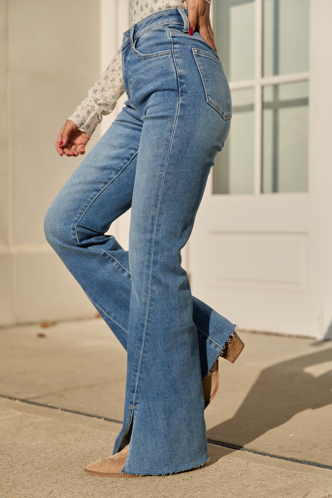 Lindsey Split Hem Flare Jeans FINAL SALE