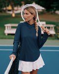The front view of the Southern Tide Linley brrr illiant Performance Hoodie by Southern Tide - Nautical Navy