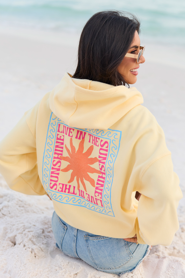 Live In The Sunshine Yellow Graphic Hoodie
