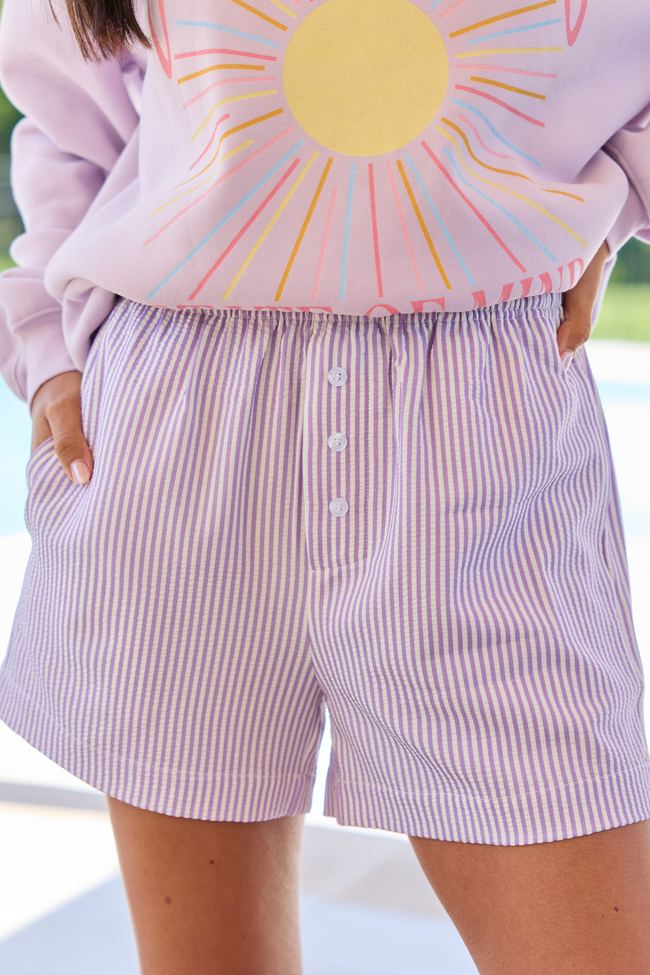 Living My Truth Purple Striped Boxer Shorts