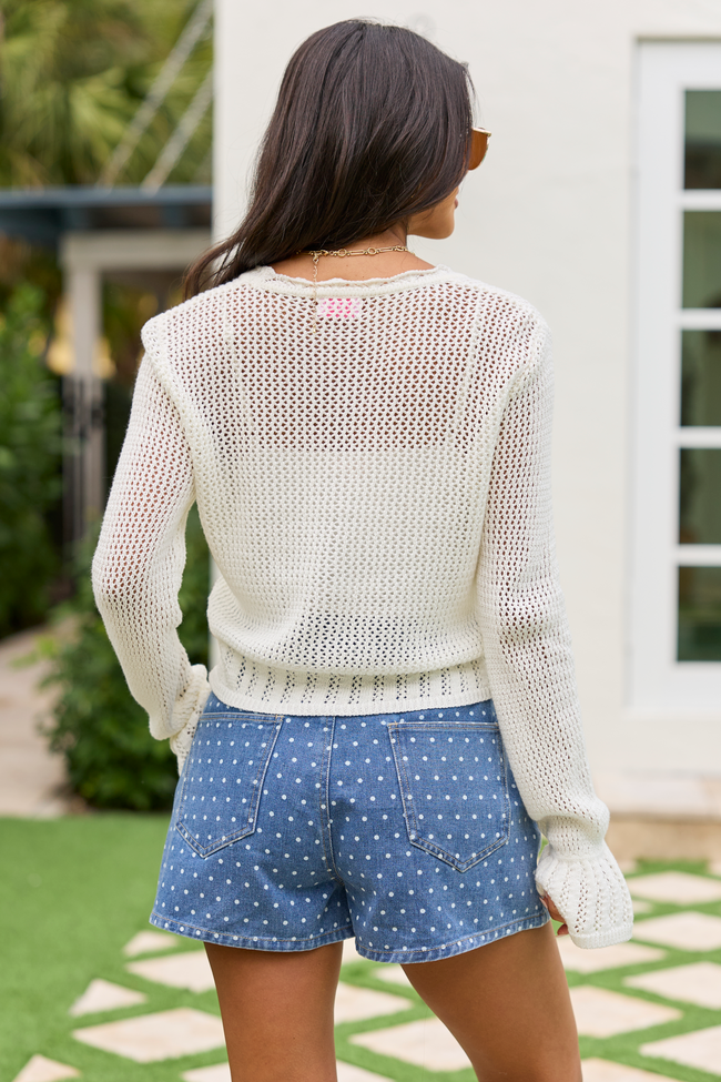 Lou Ivory Bell Sleeve Cardigan FINAL SALE