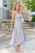 Lovingly Yours Lavendar Stripe Floral Midi Dress SALE