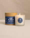 The front view of the We Took to the Woods Low Tide 10:22 Candle at Southern Tide - White