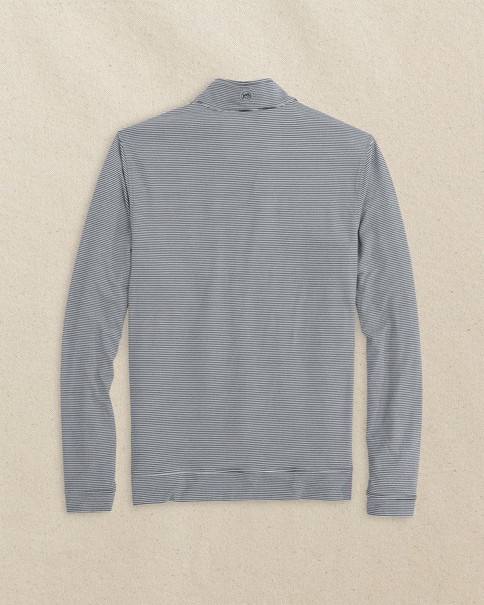 The back view of the Southern Tide LSU 2025 Baseball National Champions Cruiser Quarter Zip by Southern Tide - Heather Black