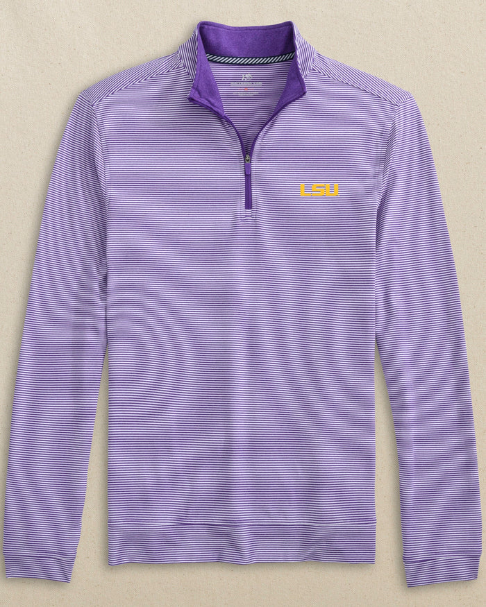 LSU Tigers Cruiser Micro-Stripe Heather Quarter Zip C_Outerwear Southern Tide