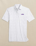 The front view of the Southern Tide LSU Tigers Driver Gameplay Polo by Southern Tide - Classic White