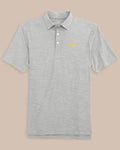 The front view of the LSU Tigers Driver Spacedye Polo Shirt by Southern Tide - Black