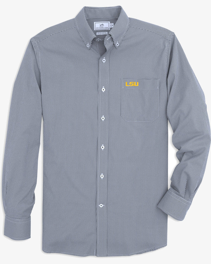 LSU Tigers Gingham Button Down Shirt