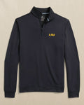 The front view of the Southern Tide LSU Tigers Schooner Quarter Zip by Southern Tide - Caviar Black