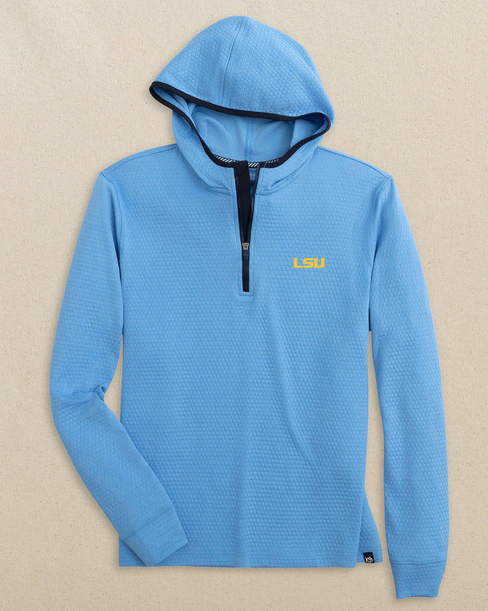 LSU Tigers Scuttle Heather Quarter Zip Hoodie C_Outerwear Southern Tide