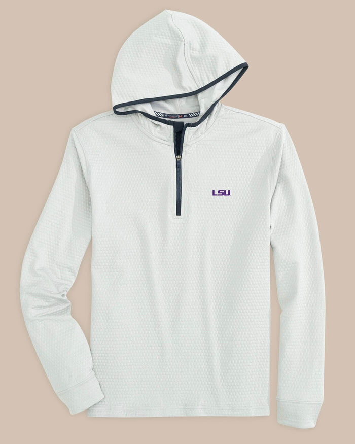 LSU Tigers Scuttle Heather Quarter Zip Hoodie C_Outerwear Southern Tide