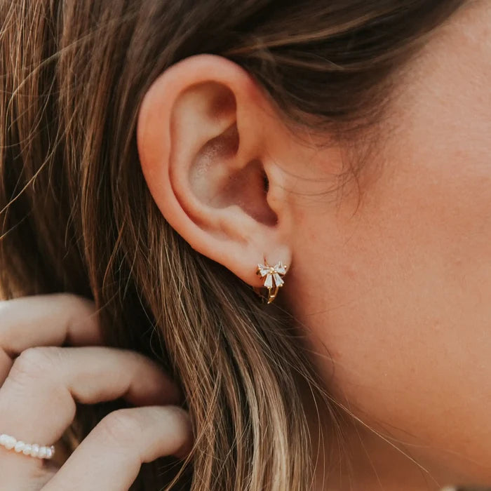 Lucy Diamond Bow Hoop Earrings