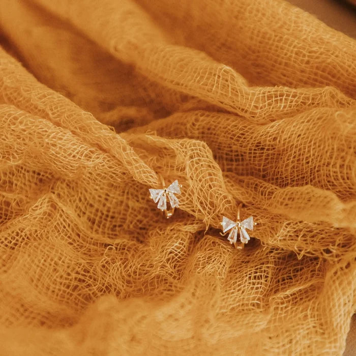 Lucy Diamond Bow Hoop Earrings