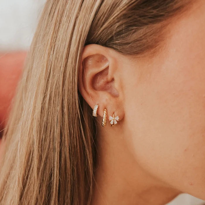 Lucy Diamond Bow Hoop Earrings