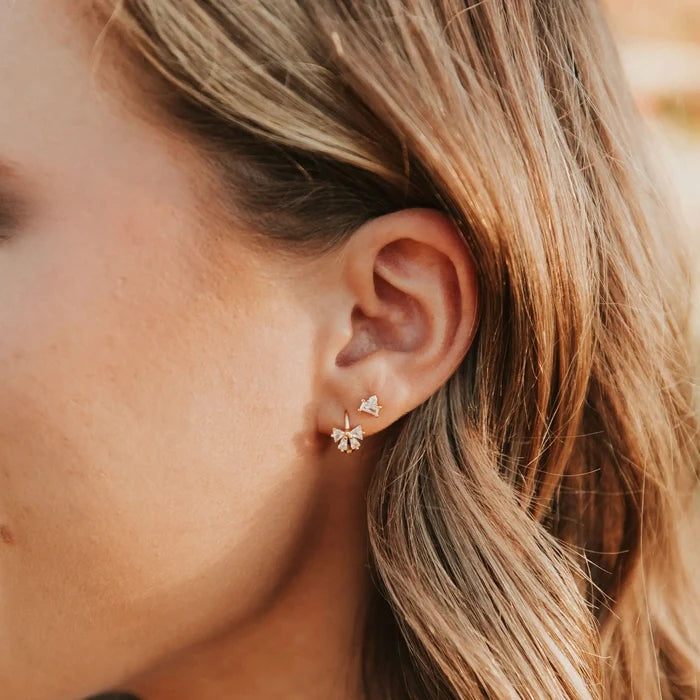 Lucy Diamond Bow Hoop Earrings