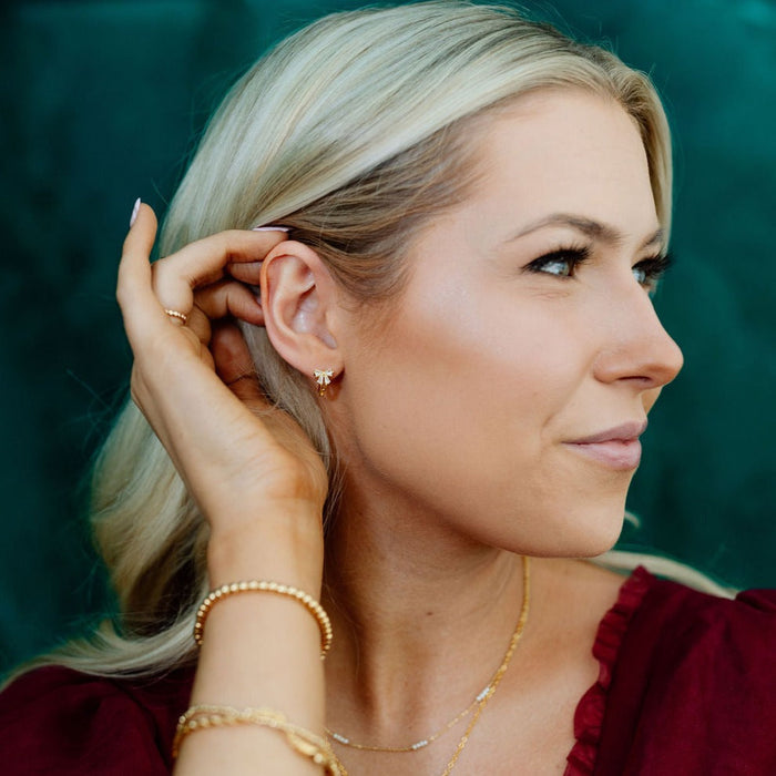 Lucy Diamond Bow Hoop Earrings