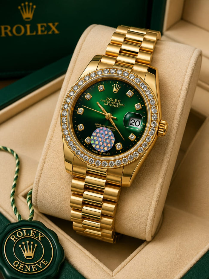 Luxury Automatic Watch for Men Master Cope – Gold & Green Dial Stainless Steel