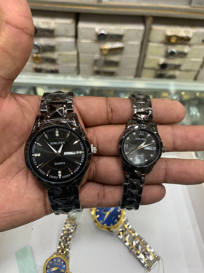 Luxury Cupel Watch White  Dial Watch Date Style Watch – Elegant Diamond Markers & Stainless Steel Band