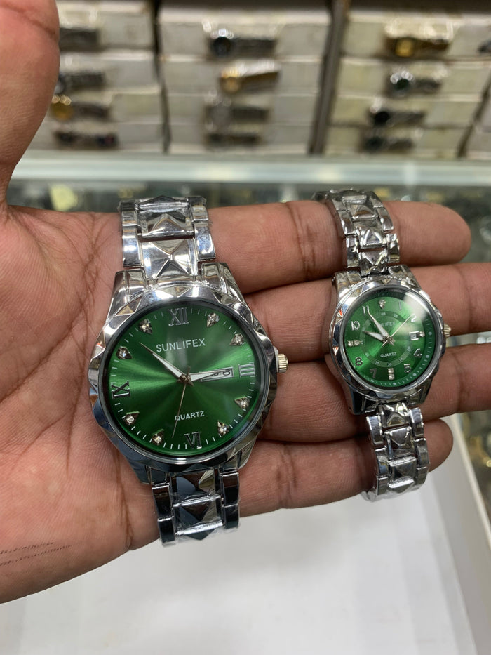 Luxury Cupel Watch White  Dial Watch Date Style Watch – Elegant Diamond Markers & Stainless Steel Band