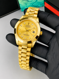 Luxury Gold Chain & Gold dial Men's Watch | Premium Stainless Steel Wrist Watch with Date & Time Display