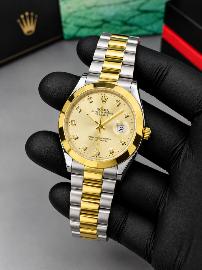 Luxury Gold & Gold  dial Men's Watch | Premium Stainless Steel Wrist Watch with Date & Time Display