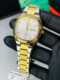 Luxury New Gold & White dial Men's Watch | Premium Stainless Steel Wrist Watch with Date & Time Display