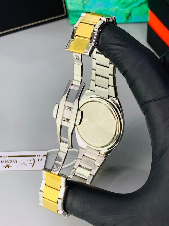 Luxury New Gold & White dial Men's Watch | Premium Stainless Steel Wrist Watch with Date & Time Display