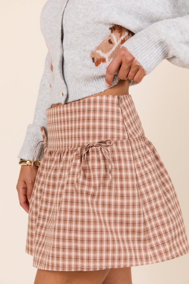 Lynette Brown Plaid Skirt FINAL SALE