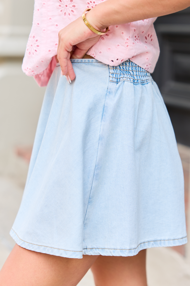 Maddie Pull On Denim Skort FINAL SALE