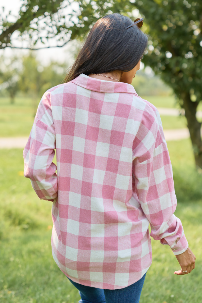 Made Me Realize Plaid Button Front Mauve