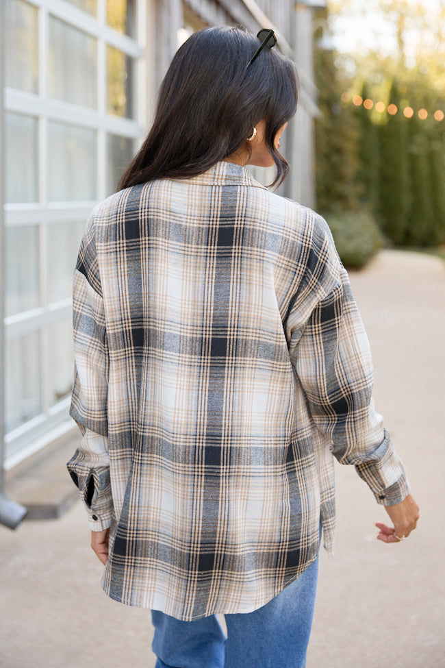 Made Me Realize Plaid Button Up Black/Cream