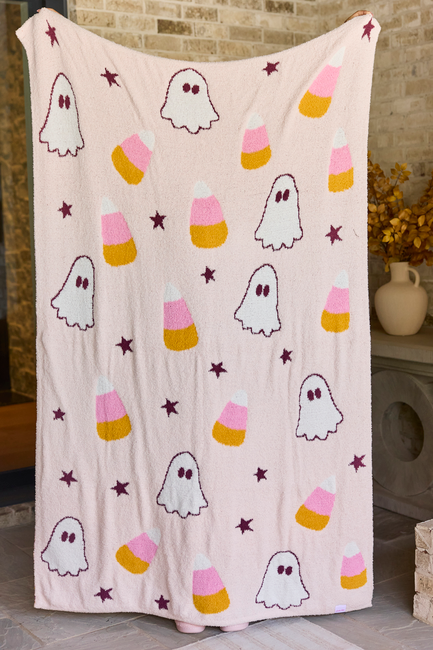 Make Me Believe Ghost & Candy Corn Blanket