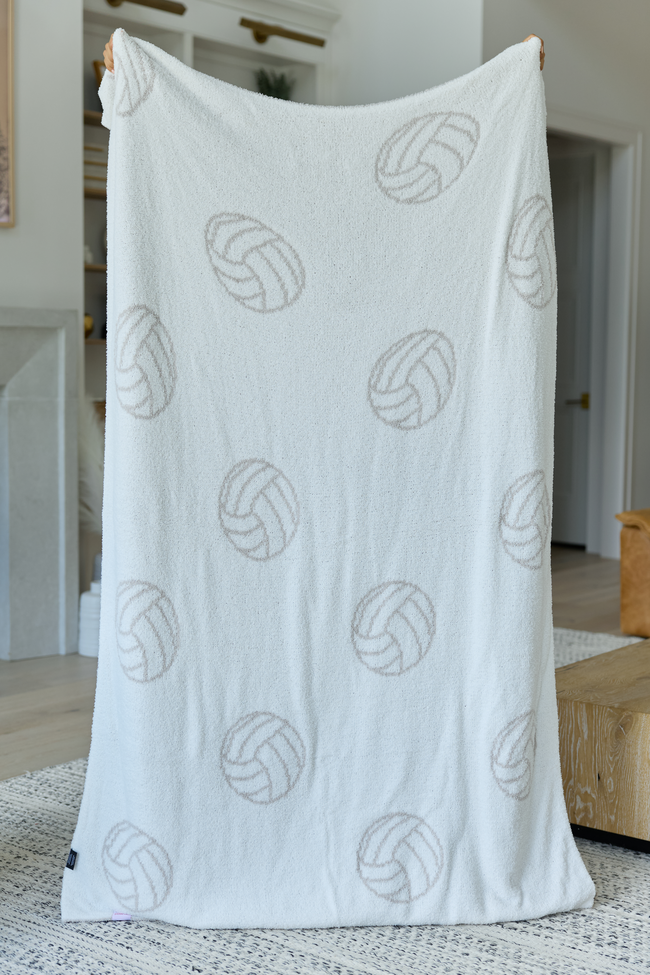 Make Me Believe Gray Volleyball Blanket