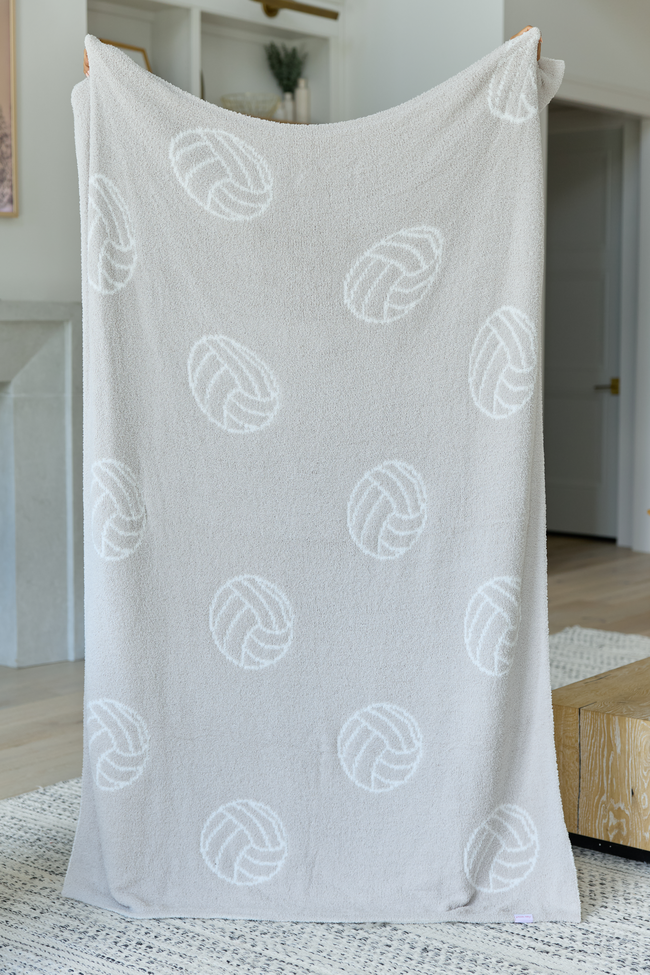 Make Me Believe Gray Volleyball Blanket