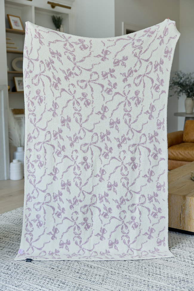 Make Me Believe Lavendar Bow Blanket
