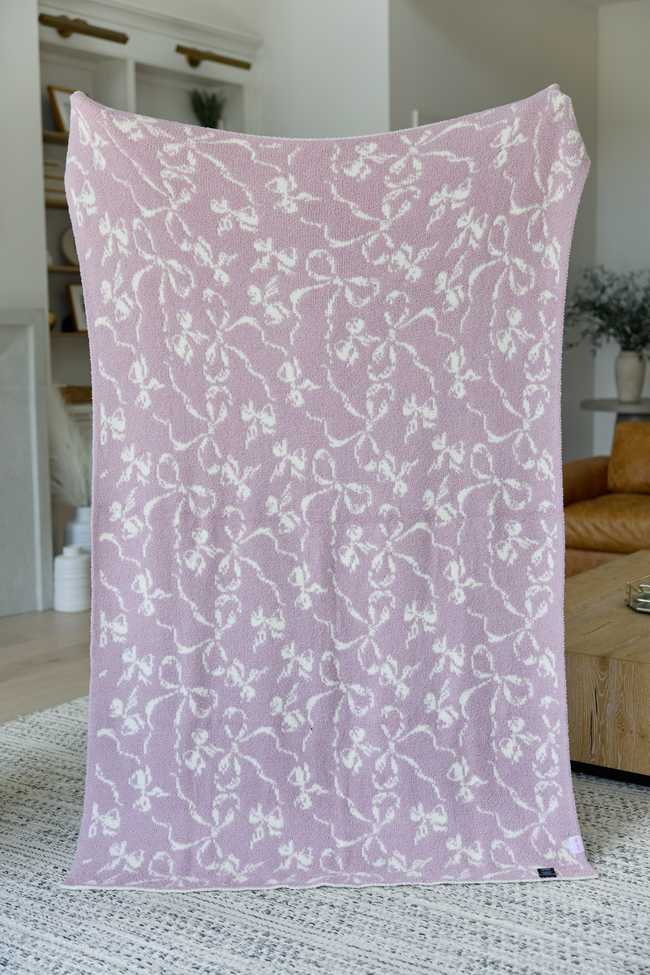 Make Me Believe Lavendar Bow Blanket