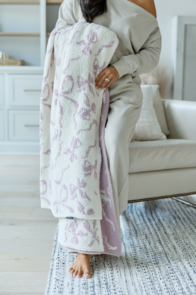 Make Me Believe Lavendar Bow Blanket
