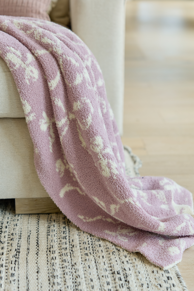 Make Me Believe Lavendar Bow Blanket