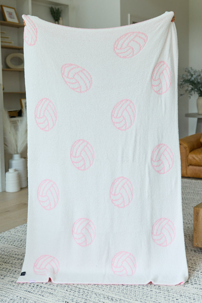 Make Me Believe Volleyball Pink Blanket